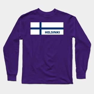 Helsinki City in Finnish Flag Long Sleeve T-Shirt